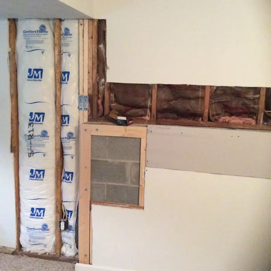 Wall insulation replacement during Contents Cleaning & Restoration in Milford